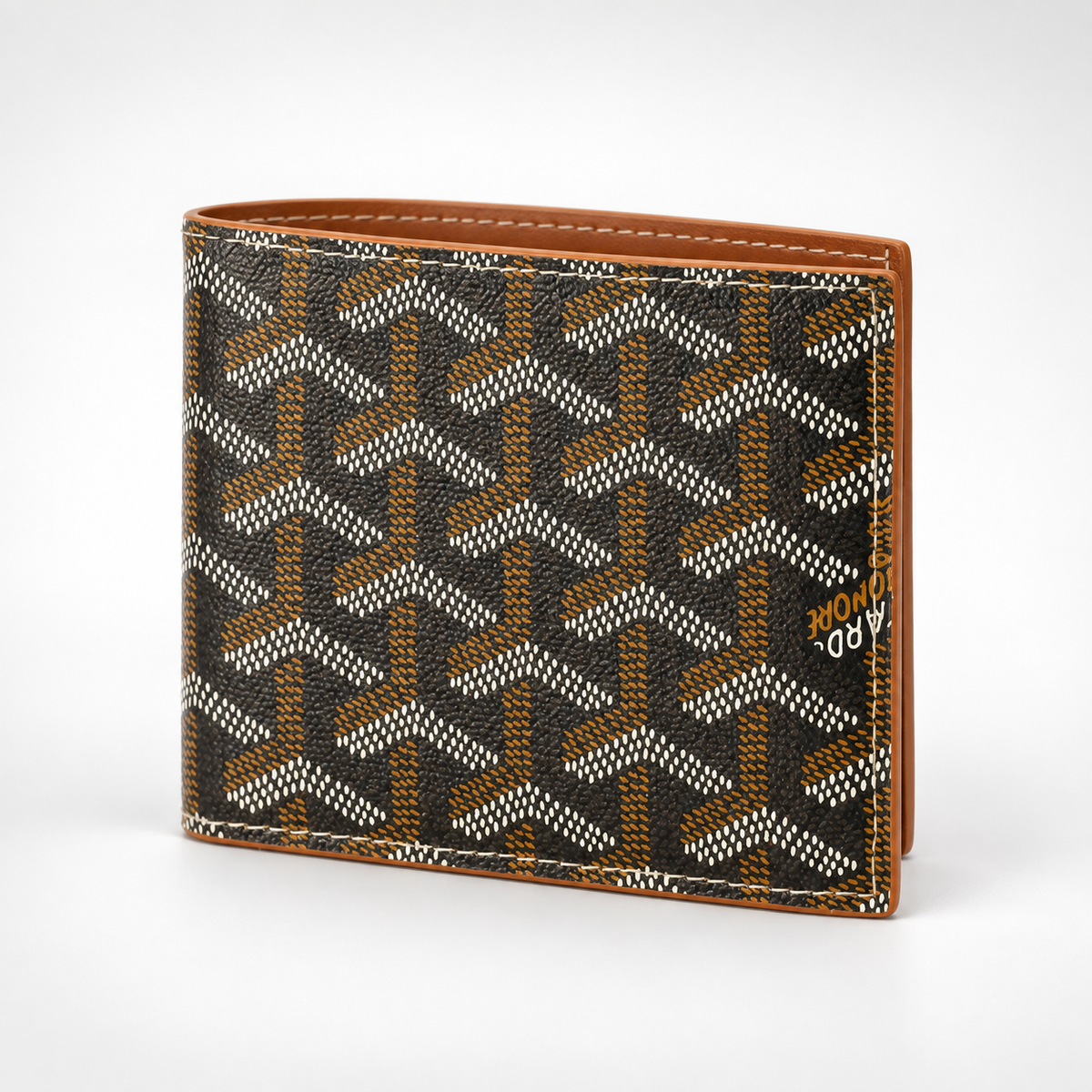 Black Brown Bifold Wallet - front view