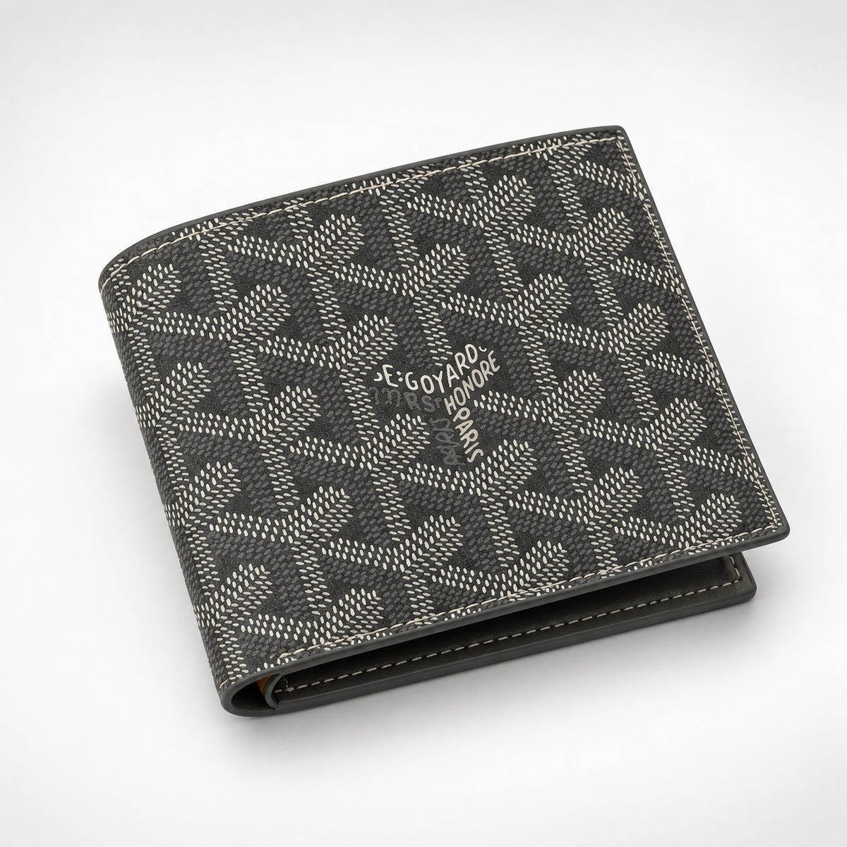 Charcoal White Stitch Bifold Wallet - view 3