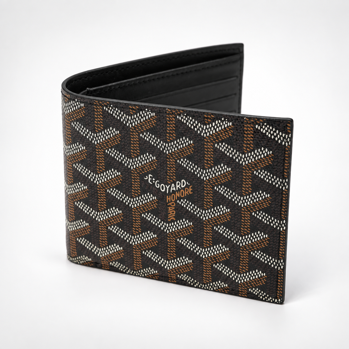 Dark Brown Black Bifold Wallet - front view