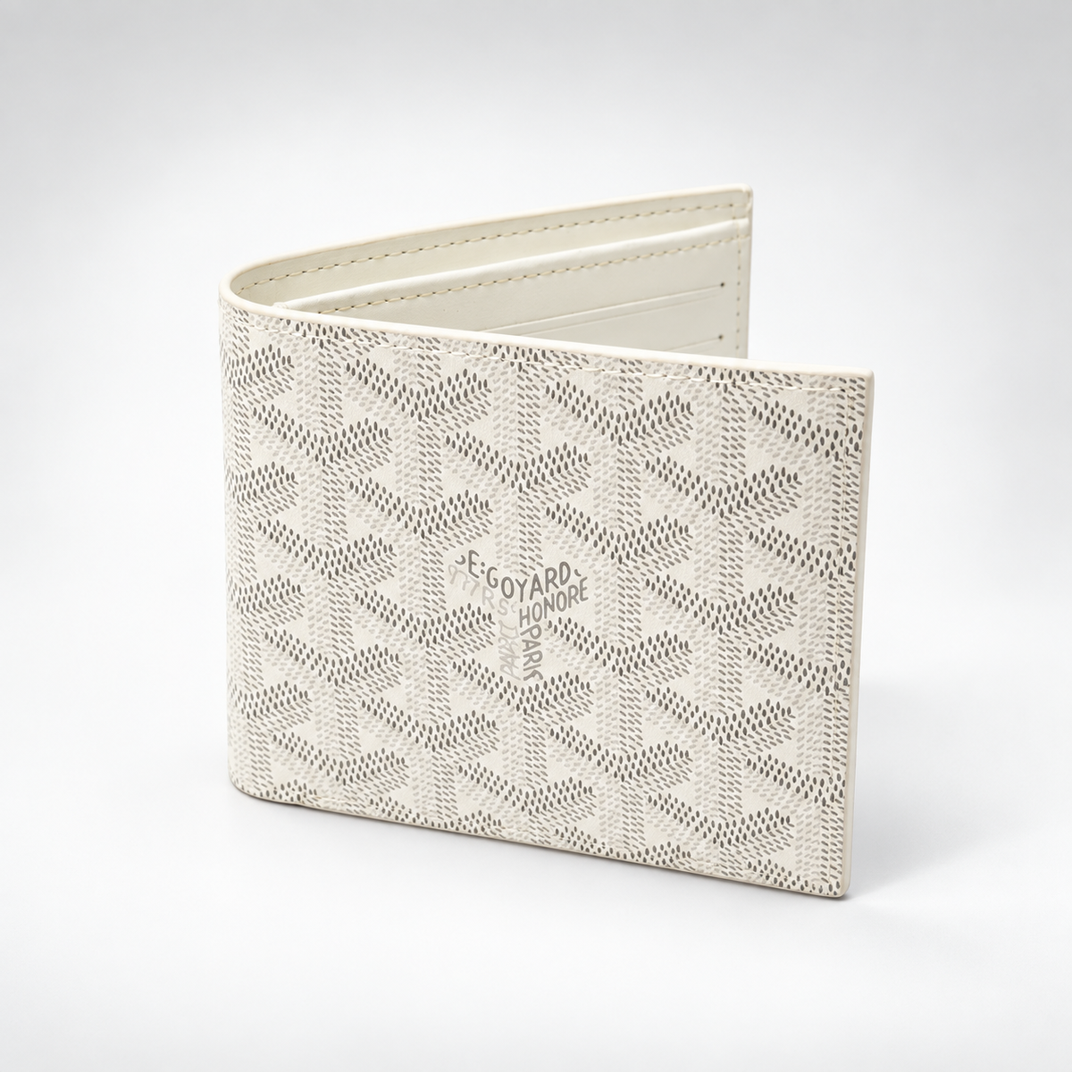 White Bifold Wallet - front view