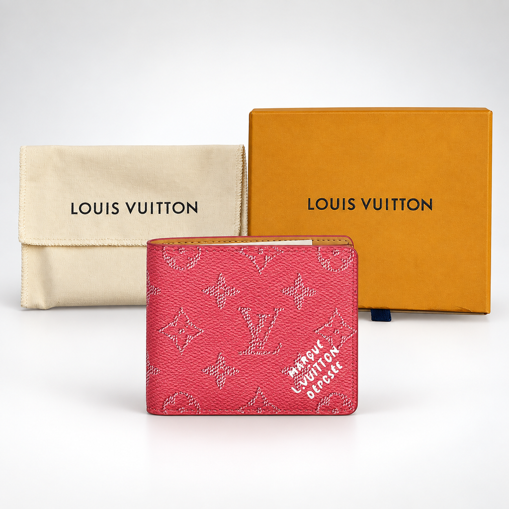 Coral Pink Monogram Bifold Wallet - view 4