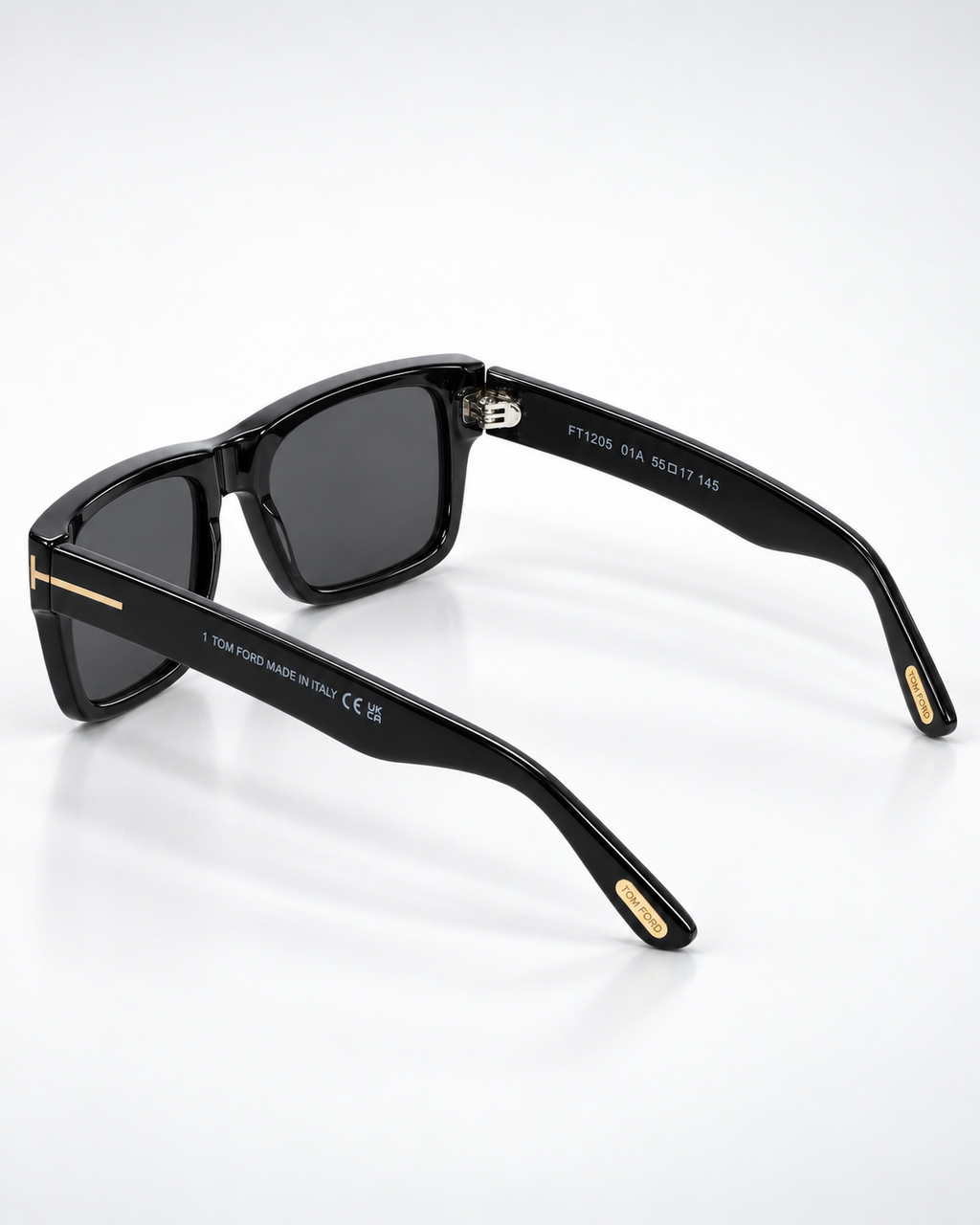 tom ford ft1205 01a square sunglasses — inner temple detail