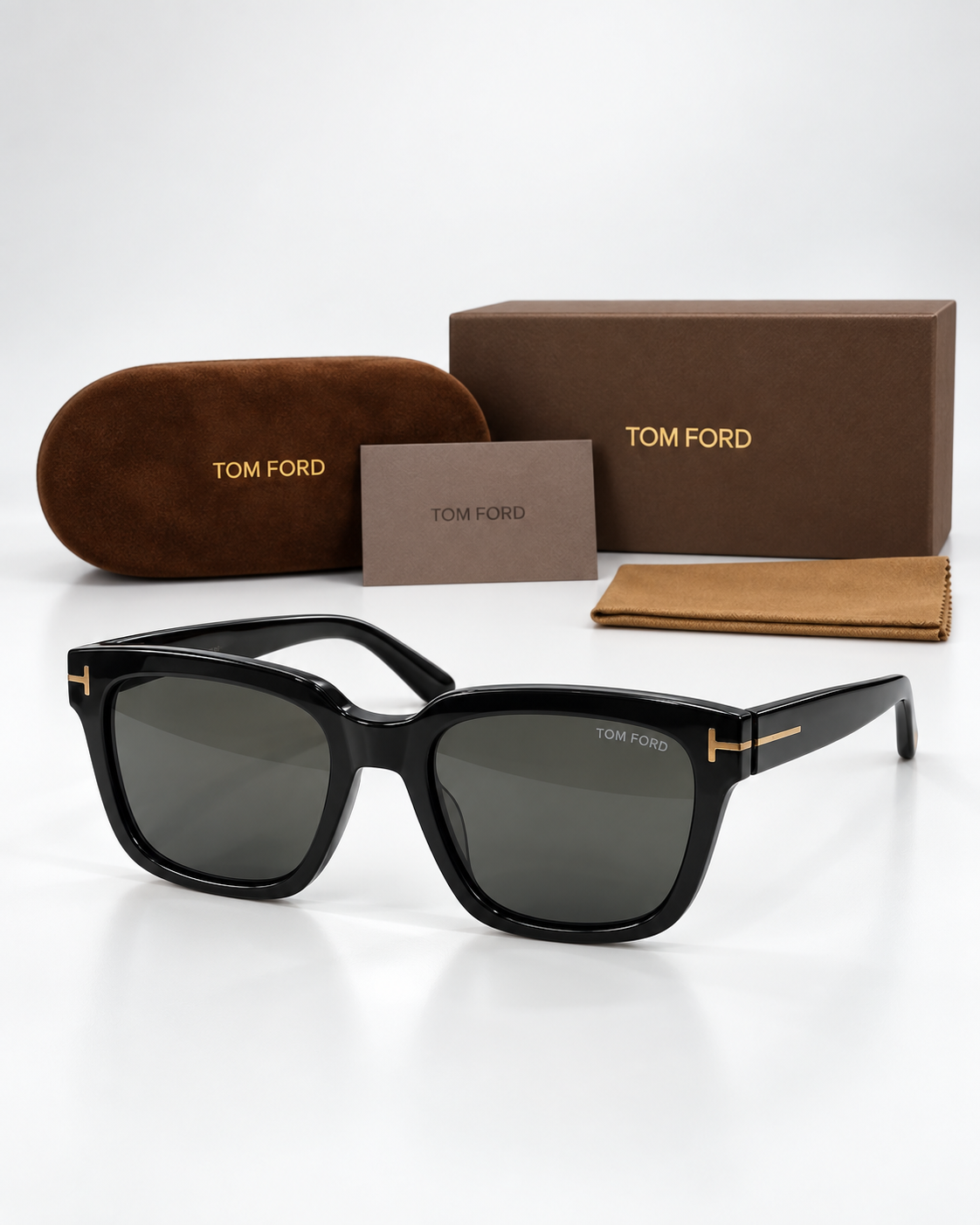 tom ford ft6027 b 001 square sunglasses — packaging set