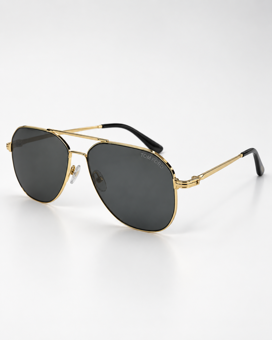 tom ford gold geometric aviator sunglasses — 45 degree product view