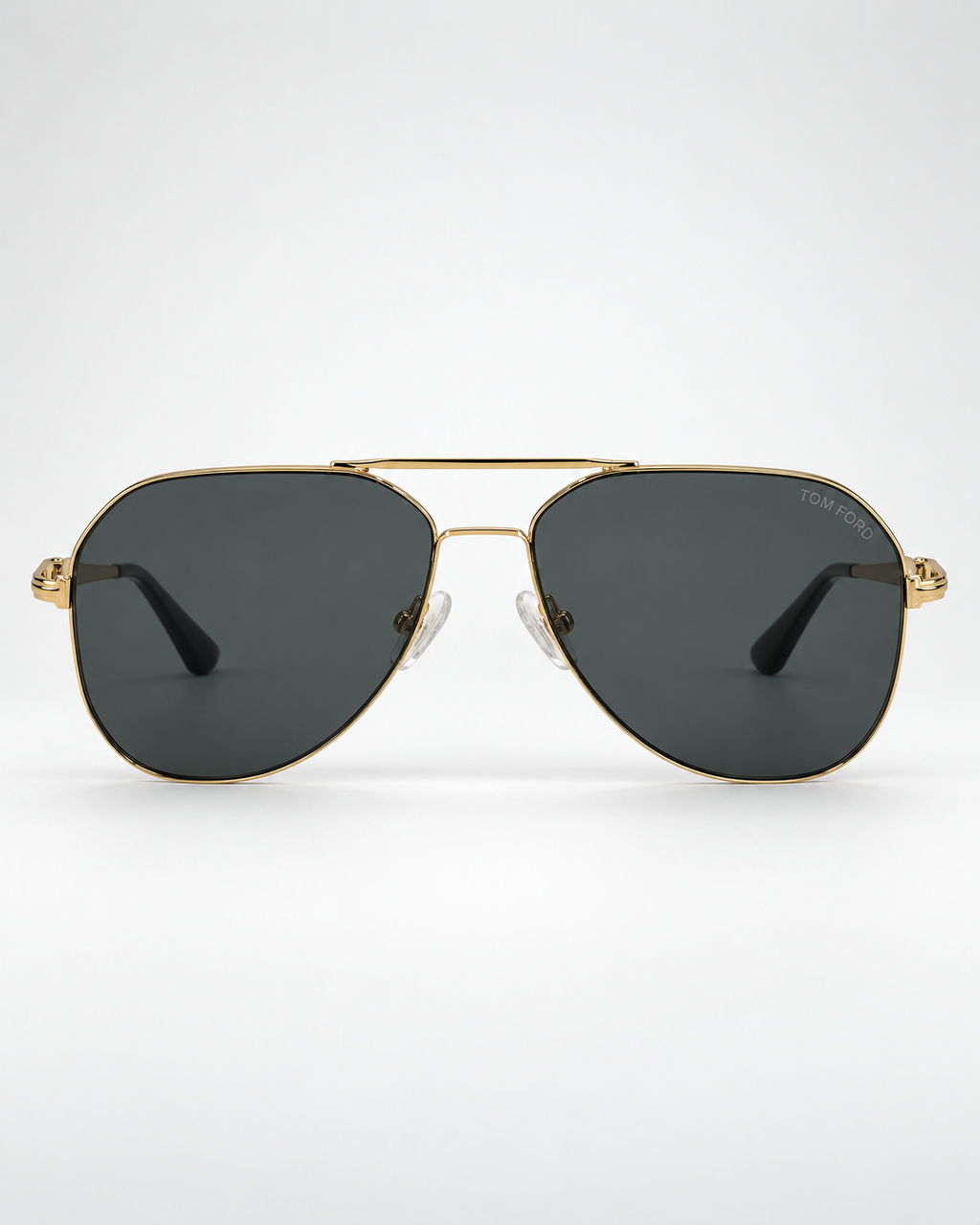 tom ford gold geometric aviator sunglasses — front product view
