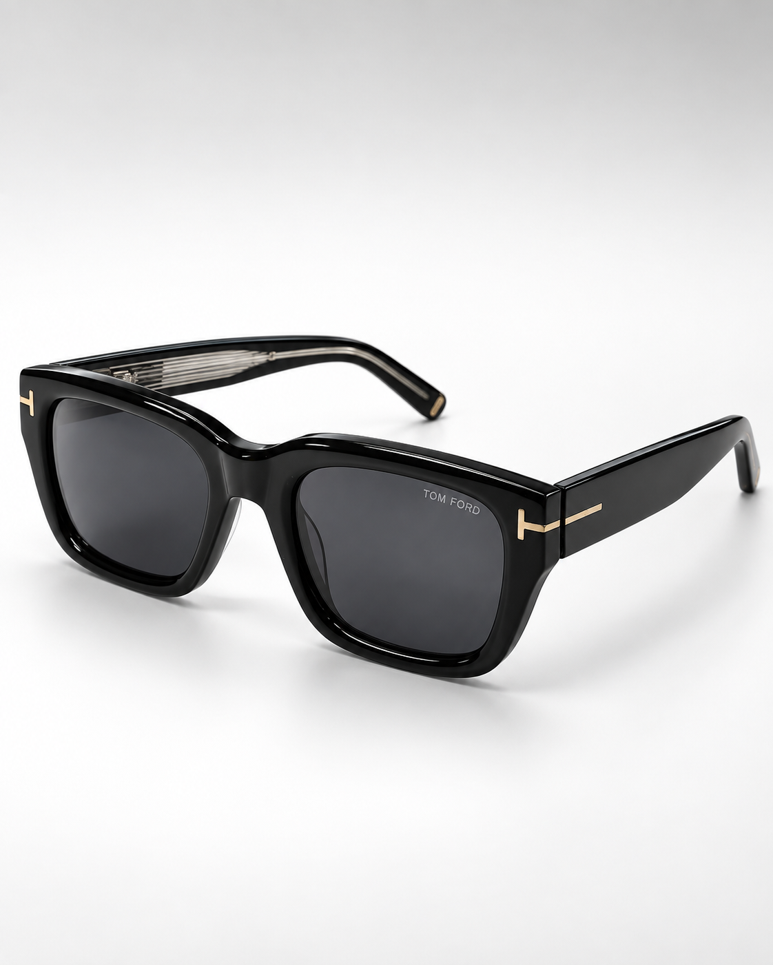 tom ford gold t square sunglasses — 45 degree product view