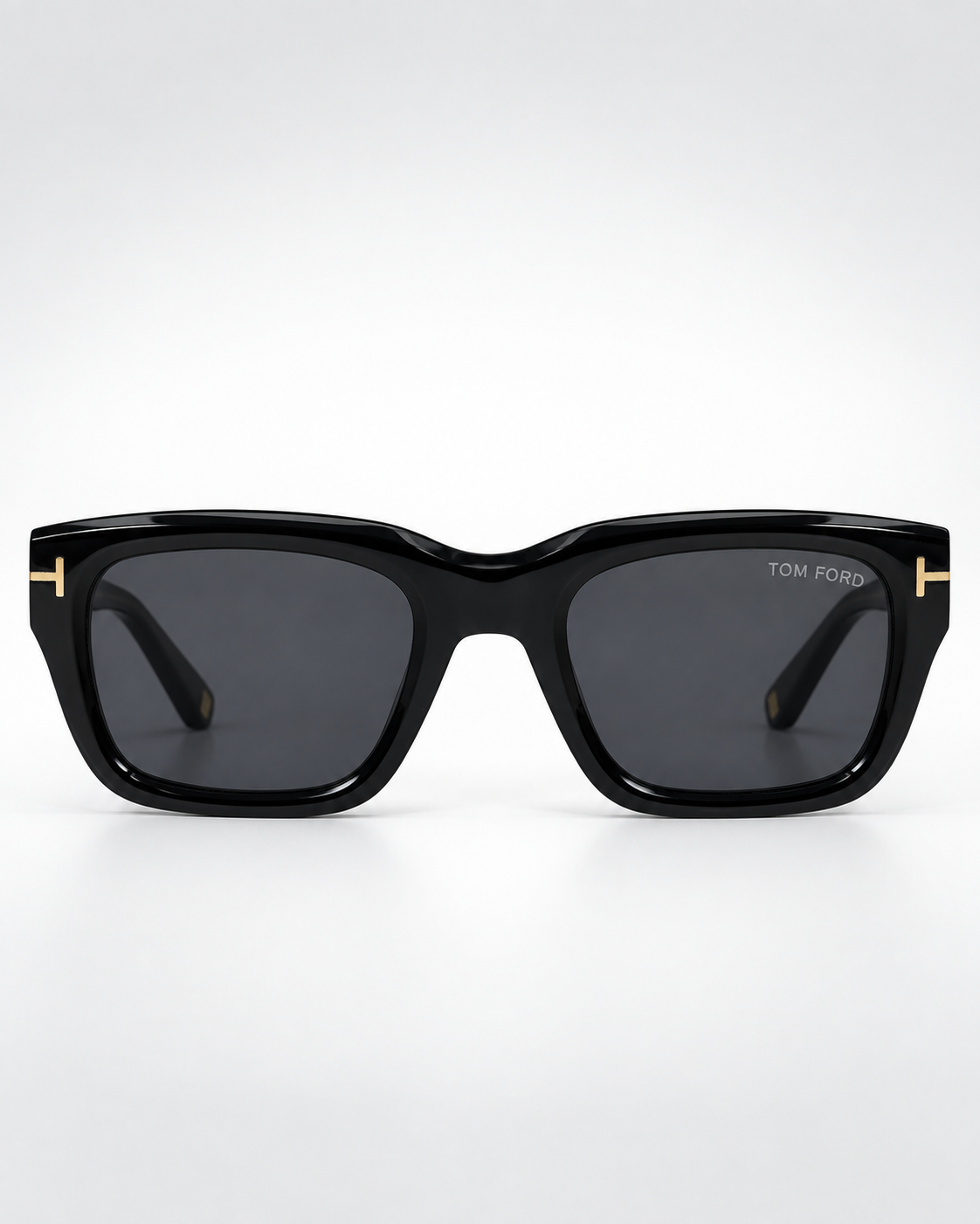 tom ford gold t square sunglasses — front product view