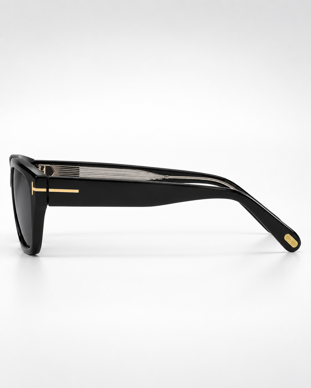 tom ford gold t square sunglasses — side product view