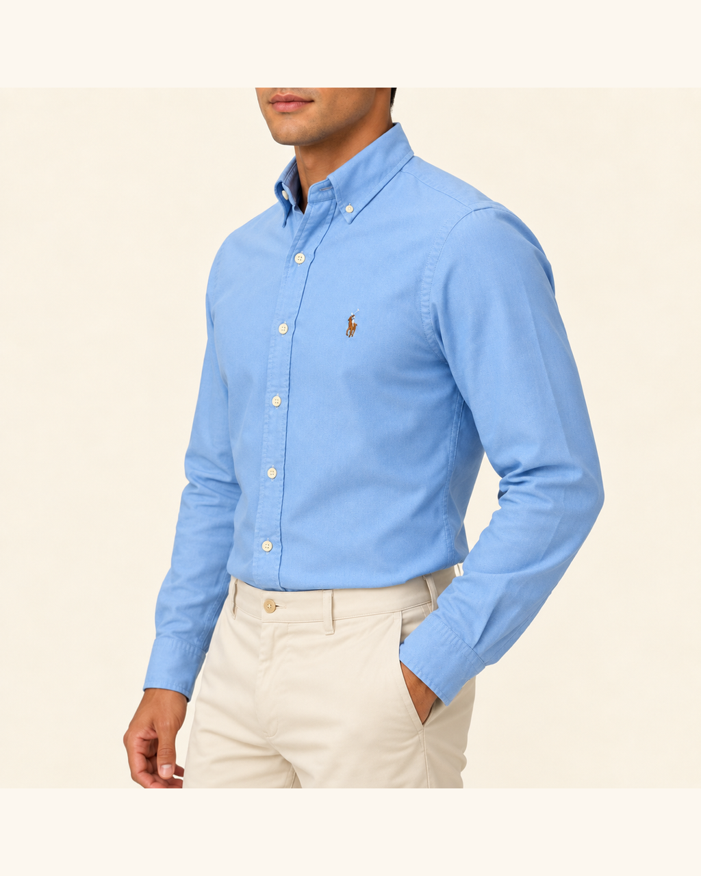 RL — Sky Blue Button-Down Shirt — side view