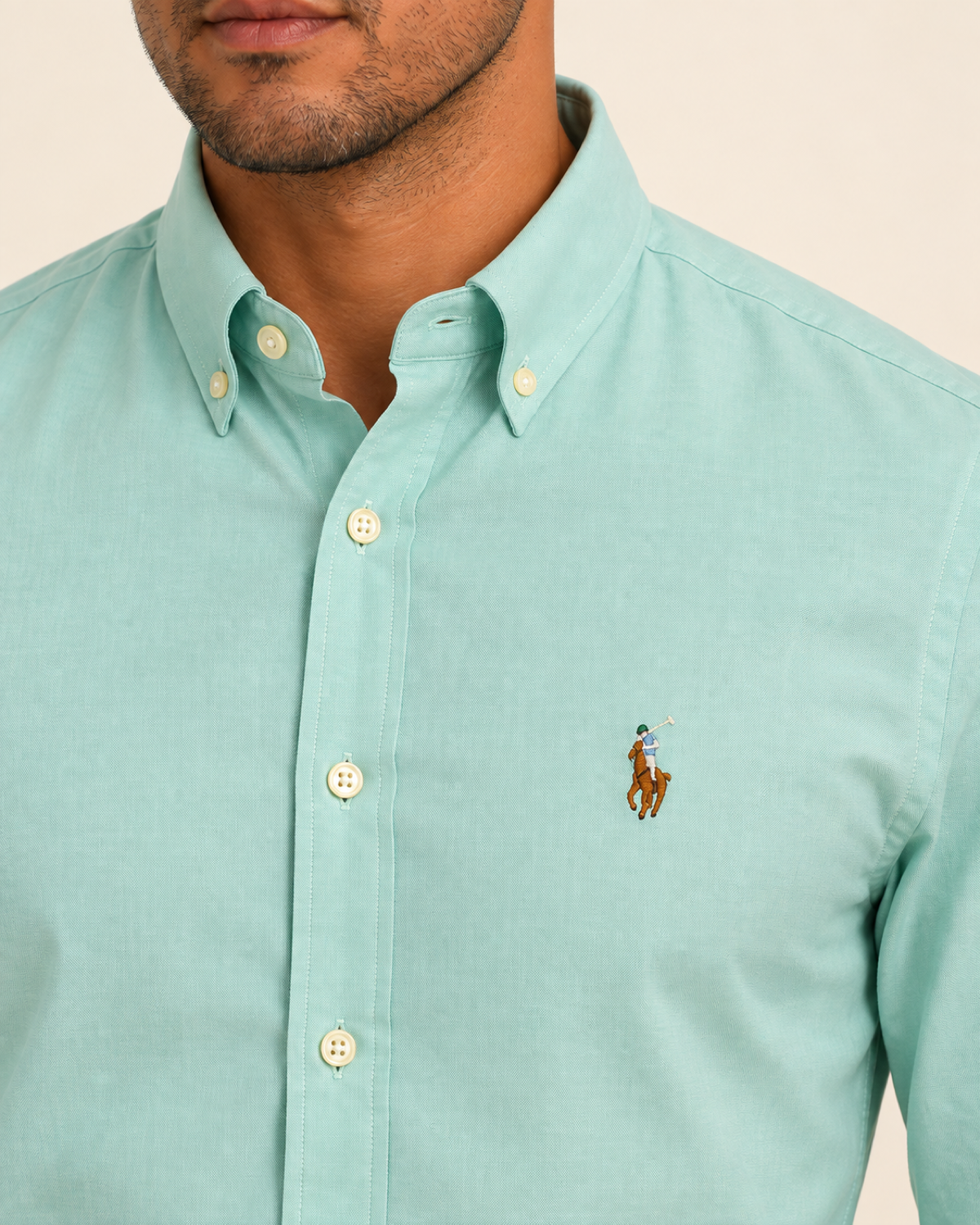 RL — Mint Green Button-Down Shirt — detail view