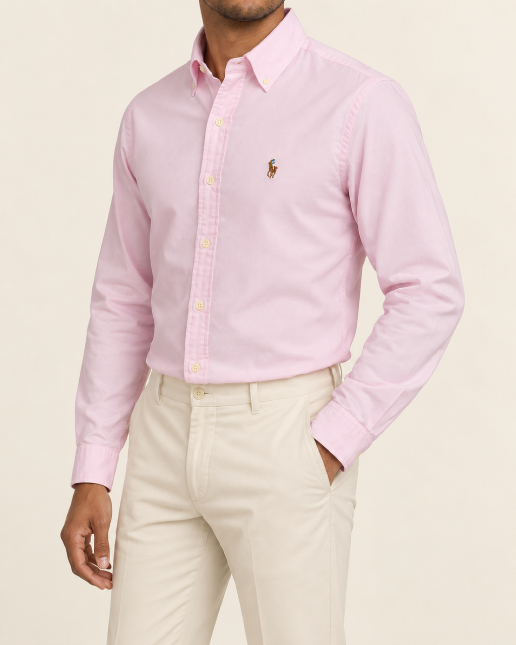 RL — Powder Pink Button-Down Shirt — side view