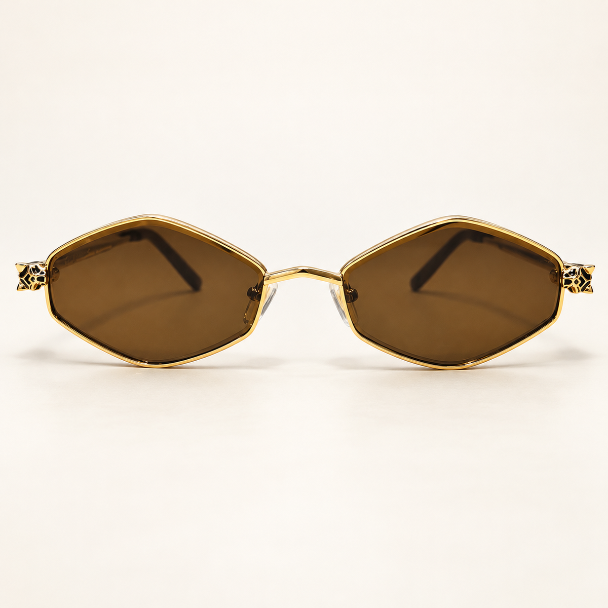 CR — Gold Brown Geometric Sunglasses – Model 19