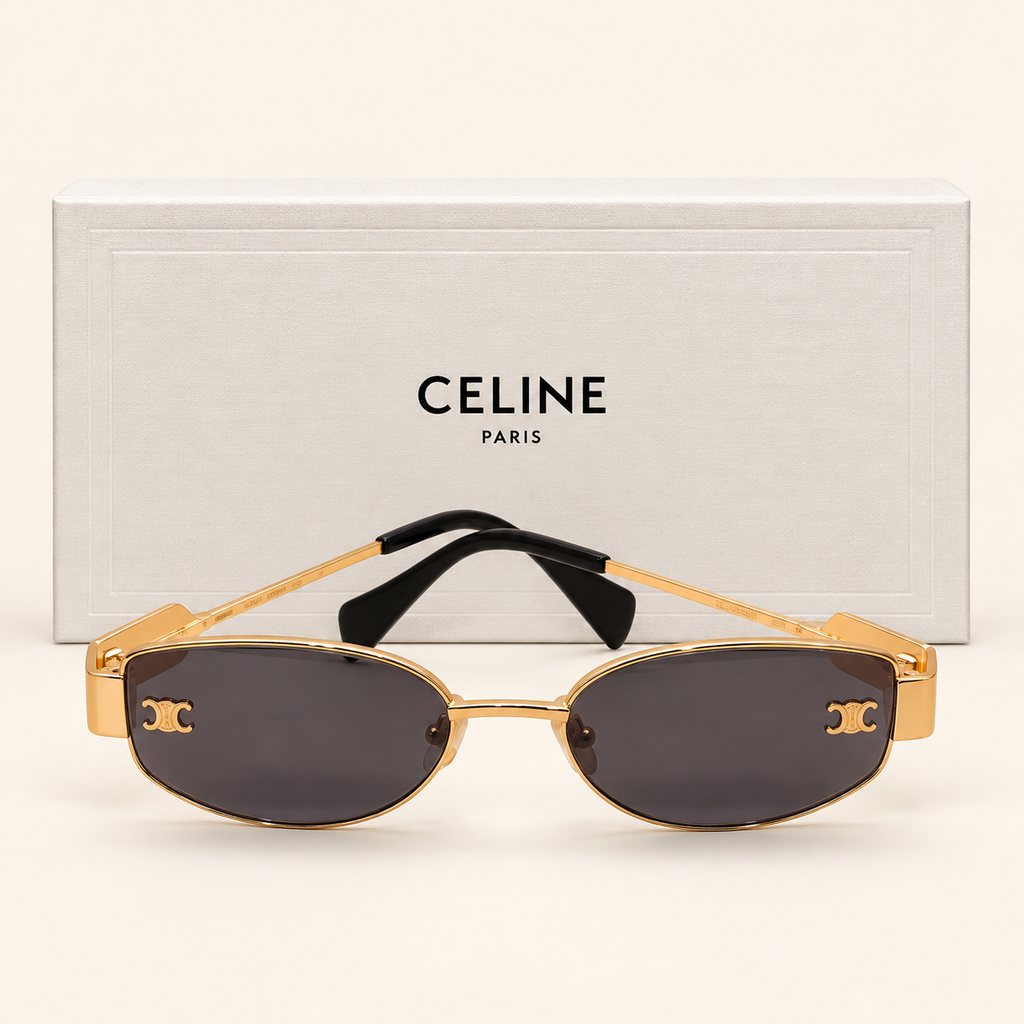 CLN — Gold Smoke Oval Sunglasses – Model 2