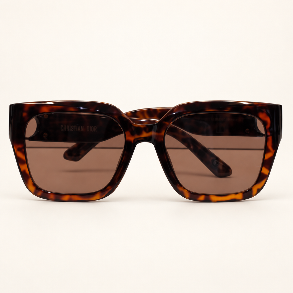 CD — Tortoiseshell Brown Square Sunglasses – Model 3