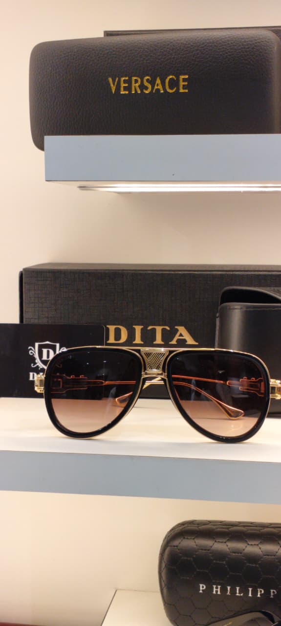 DITA — Black Gold Aviator Sunglasses – Model 3 - actual product photograph 1