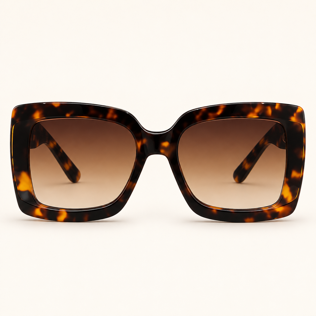 JCH — Tortoiseshell Gradient Square Sunglasses – Model 3