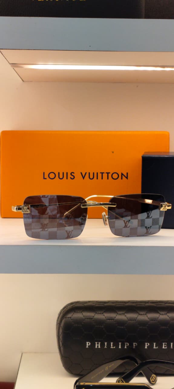 LV — Gold Monogram Rimless Sunglasses – Model 1 - actual product 1