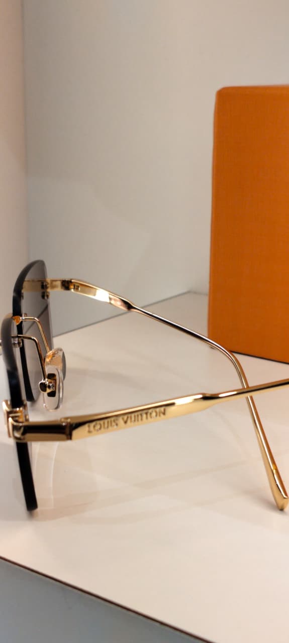 LV — Gold Monogram Rimless Sunglasses – Model 1 - actual product 2