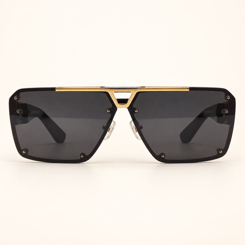 LV — Black Gold Square Sunglasses – Model 5