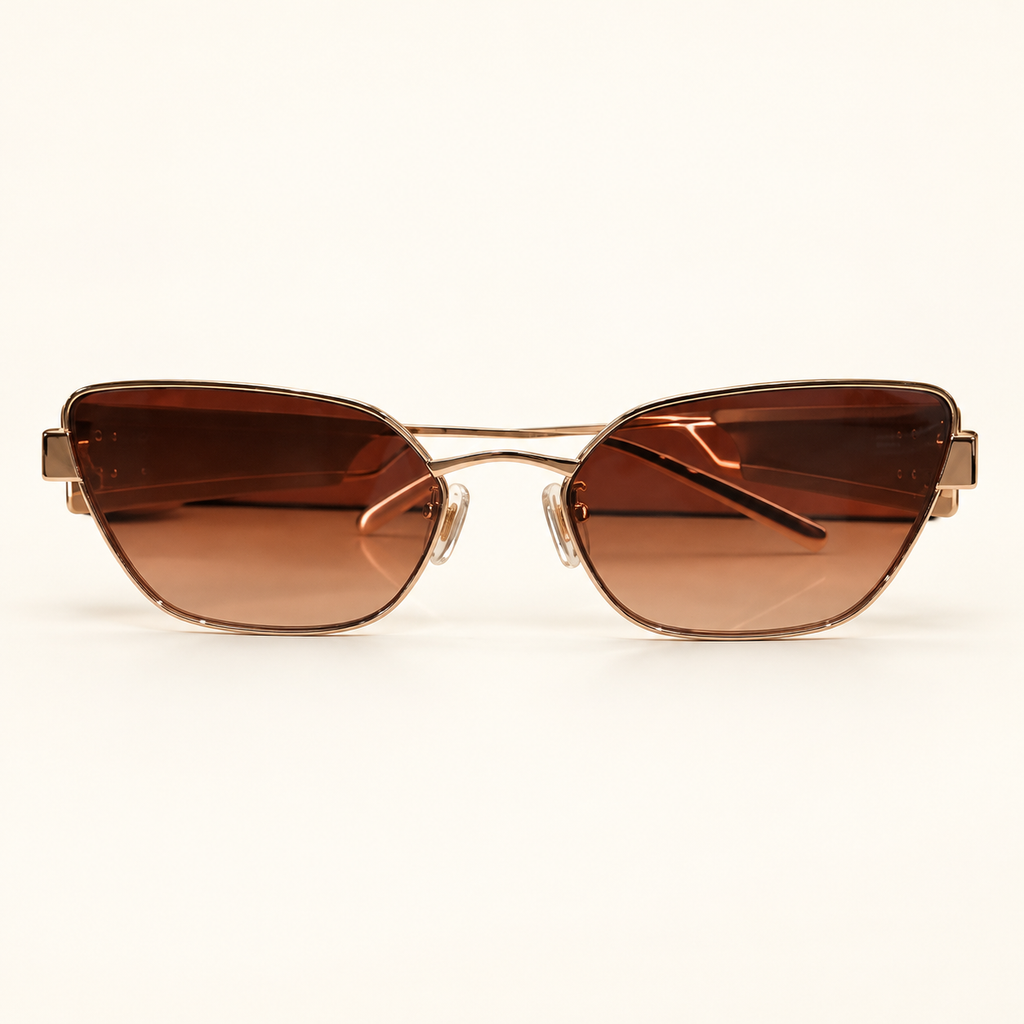 MM — Gold Brown Cat-Eye Sunglasses – Model 1