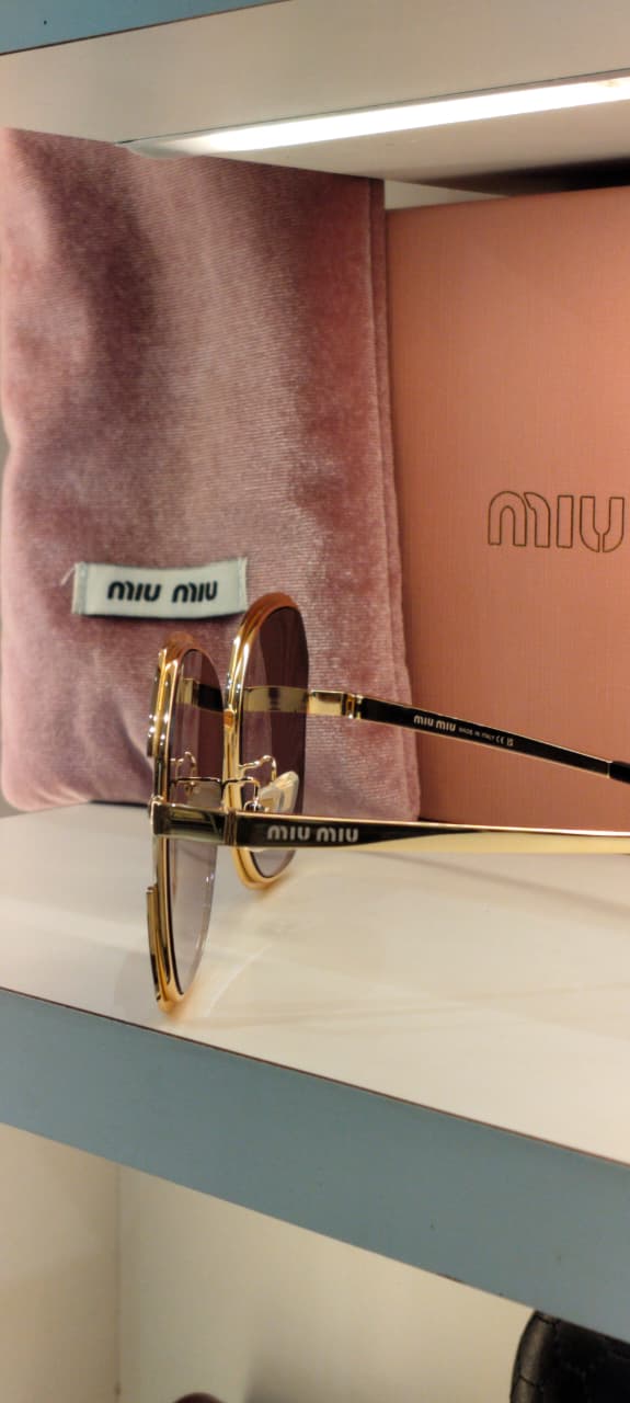 MM — Gold Purple Geometric Sunglasses – Model 2 - actual product 2