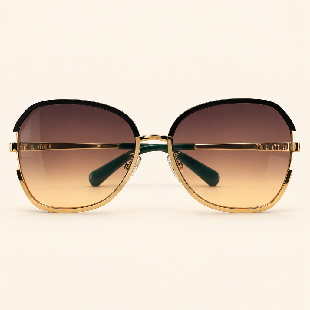 MM — Gold Brown Gradient Round Sunglasses – Model 4