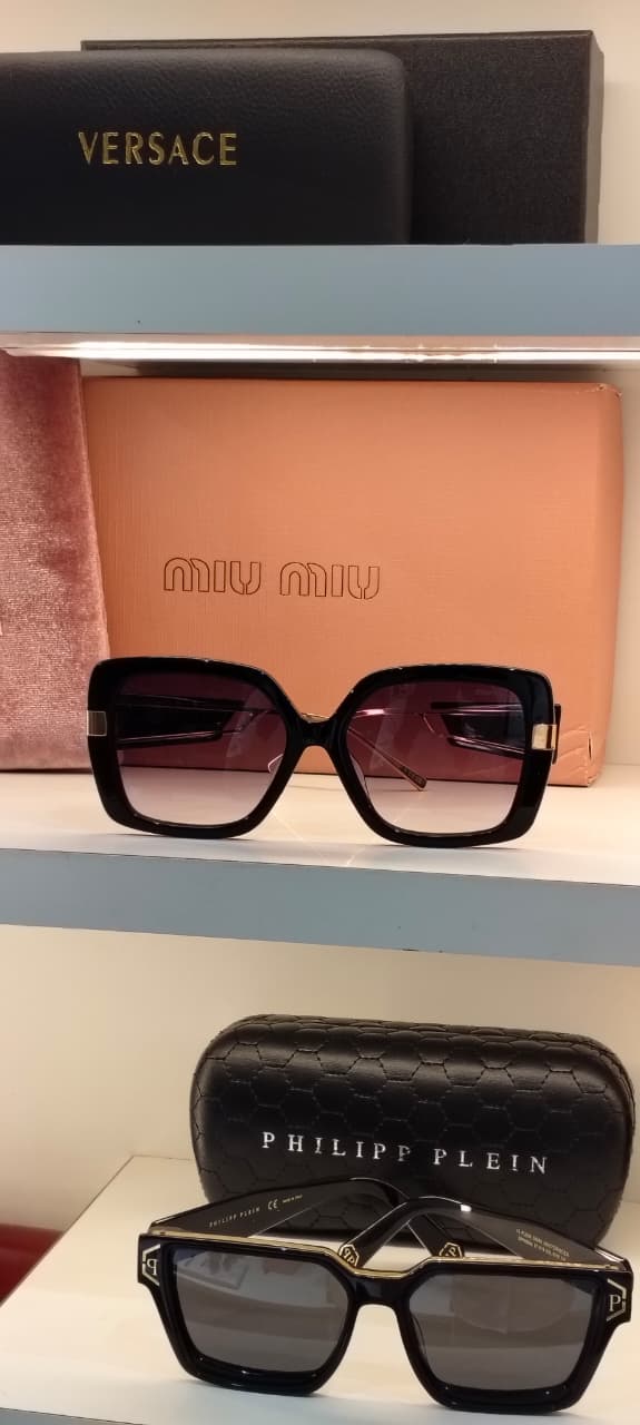 MM — Black Gold Gradient Square Sunglasses – Model 6 - actual product 1