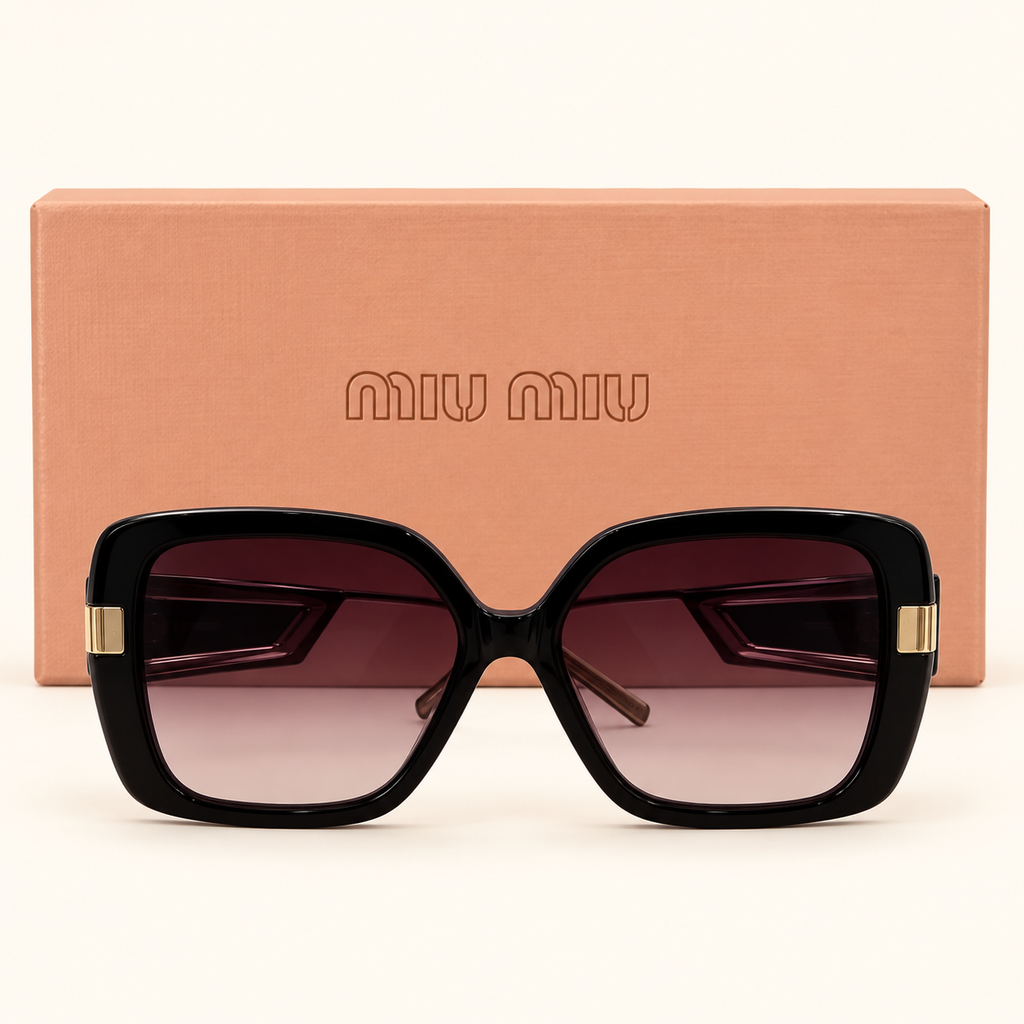 MM — Black Gold Gradient Square Sunglasses – Model 6
