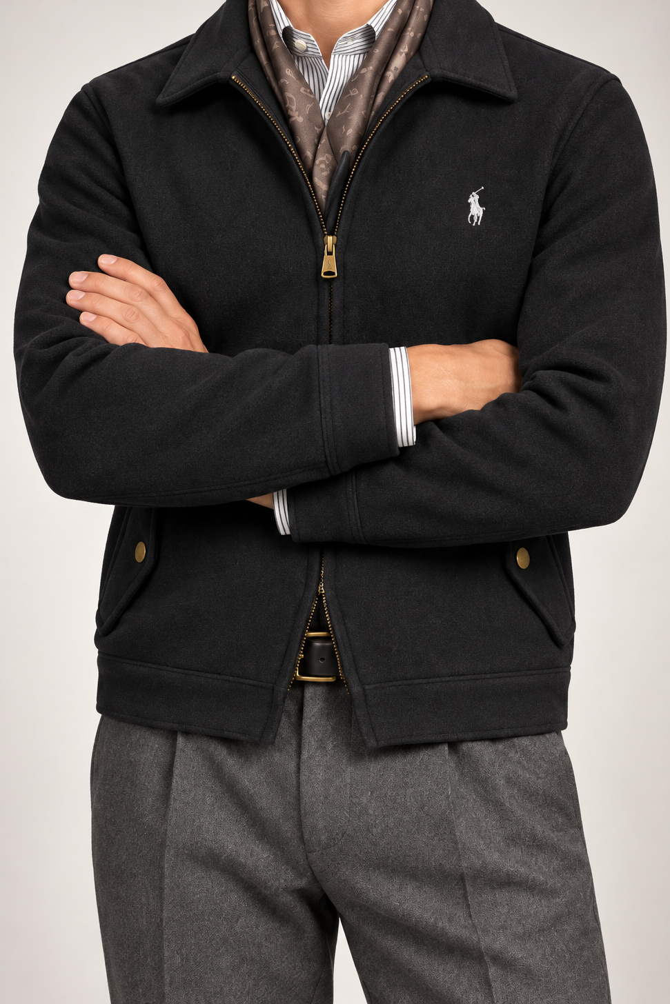 RL — Black Embroidered Full-Zip Jacket — additional