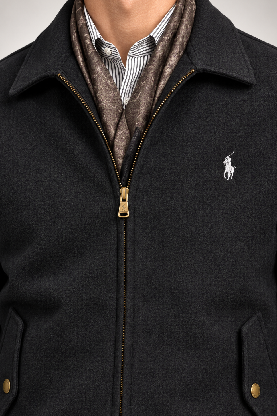RL — Black Embroidered Full-Zip Jacket — additional