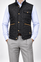 RL — Charcoal Diamond-Quilted Gilet