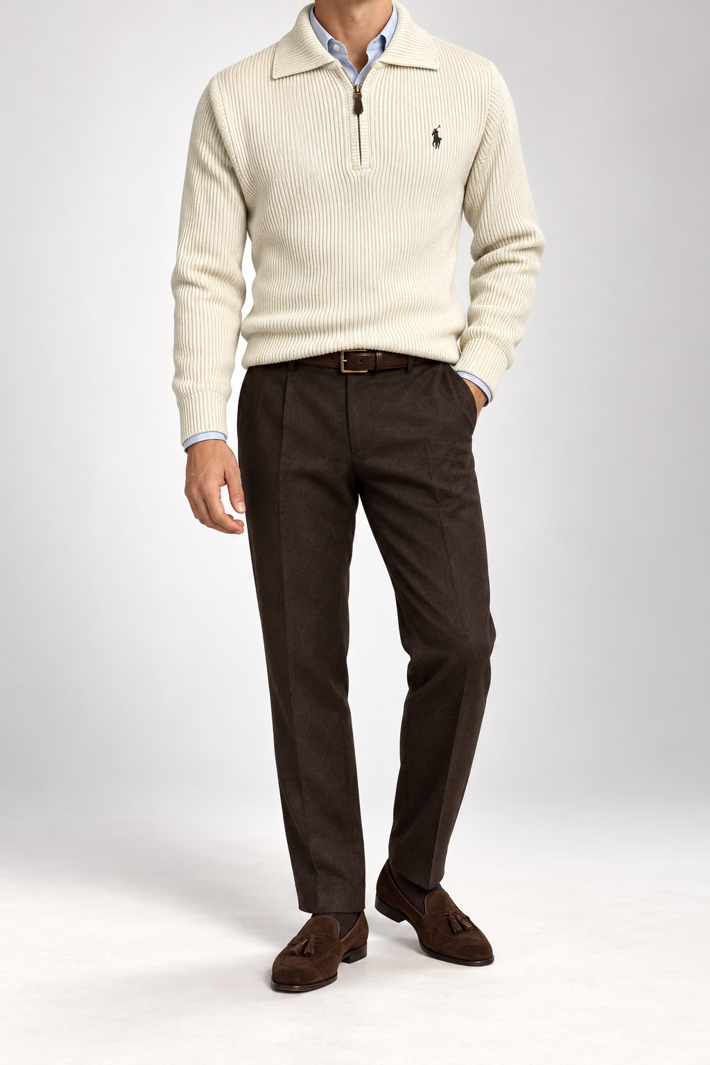 RL — Ivory Ribbed Quarter-Zip Pullover — additional