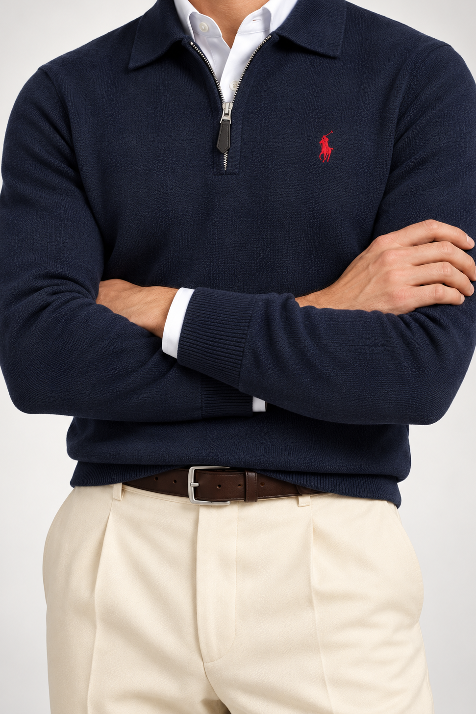 RL — Navy Red-Emblem Quarter-Zip Pullover — additional