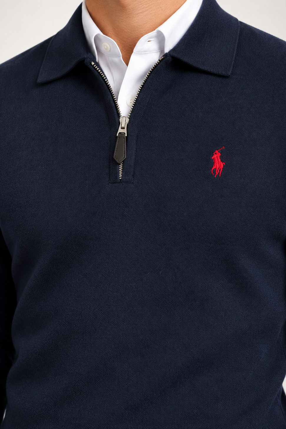RL — Navy Red-Emblem Quarter-Zip Pullover — additional