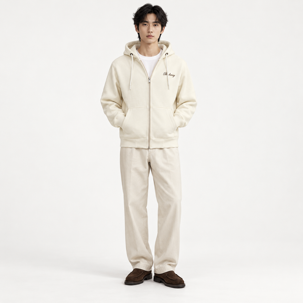 BRBRY — Cream Check-Script Full-Zip Hoodie — additional