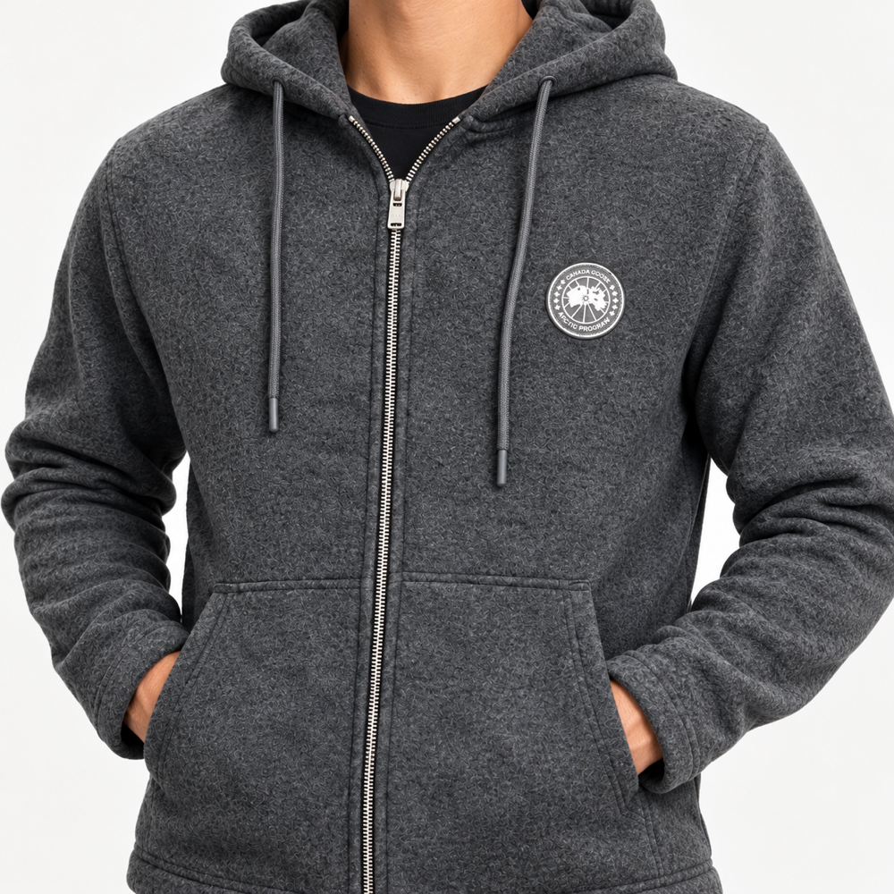 CG — Charcoal Heathered Badge Full-Zip Hoodie — additional