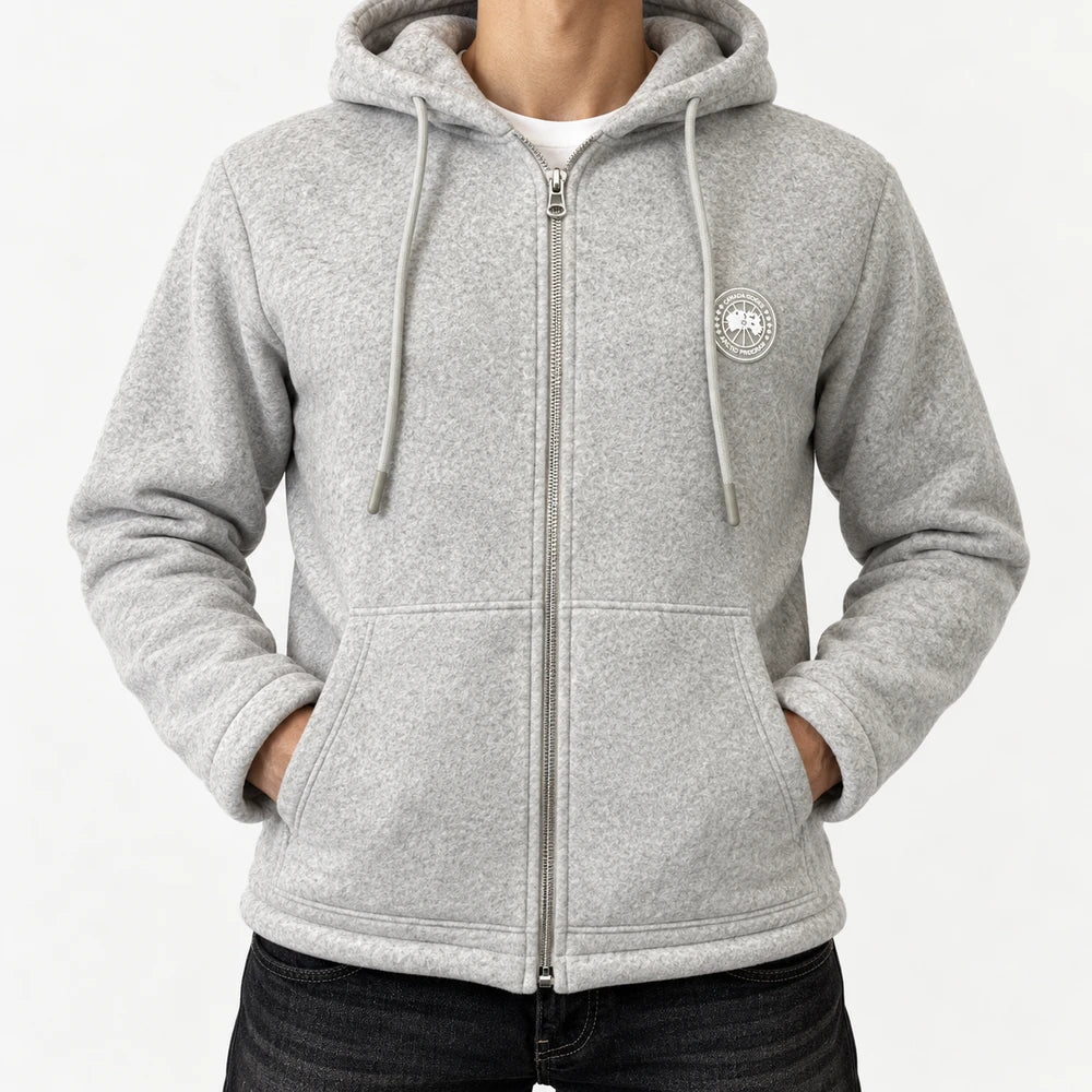 CG — Light Grey Heathered Badge Full-Zip Hoodie — additional