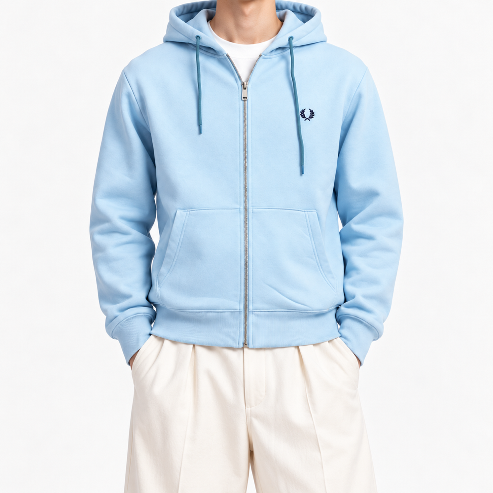 FP — Powder-Blue Laurel Full-Zip Hoodie — front