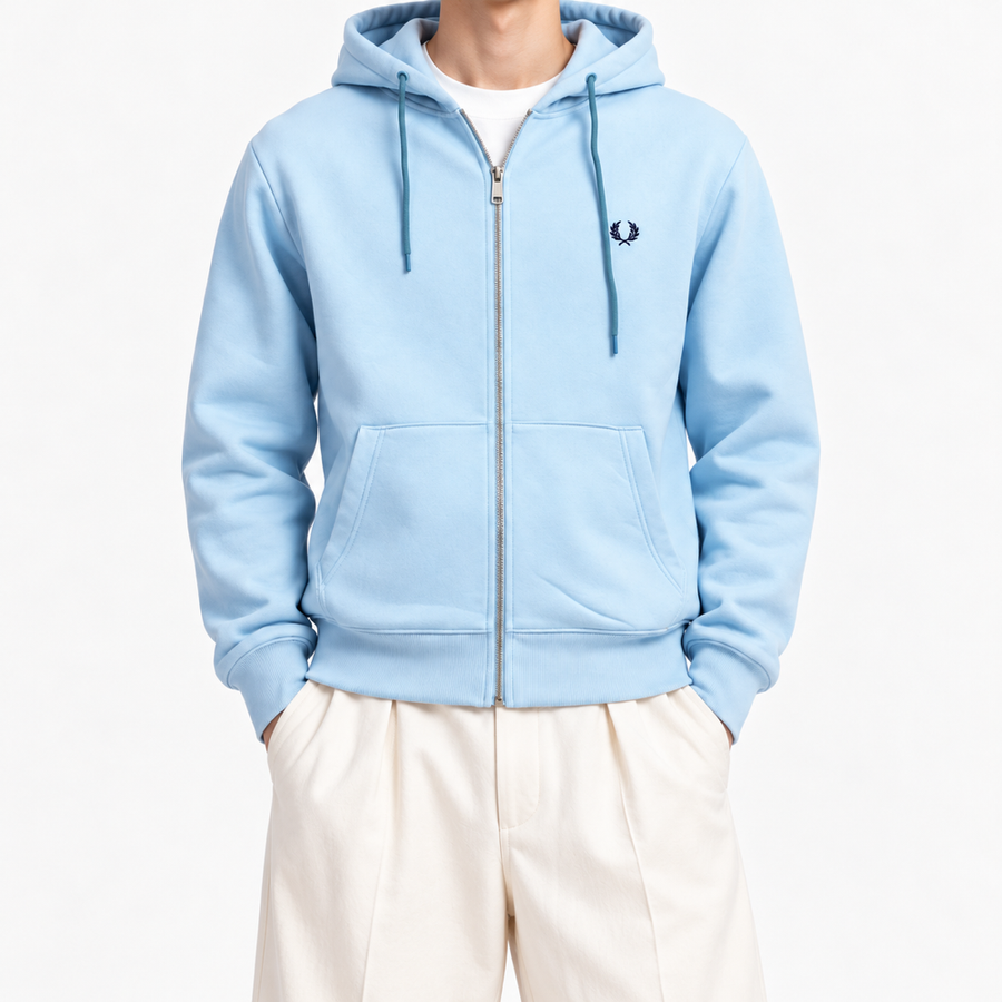 FP — Powder-Blue Laurel Full-Zip Hoodie — front