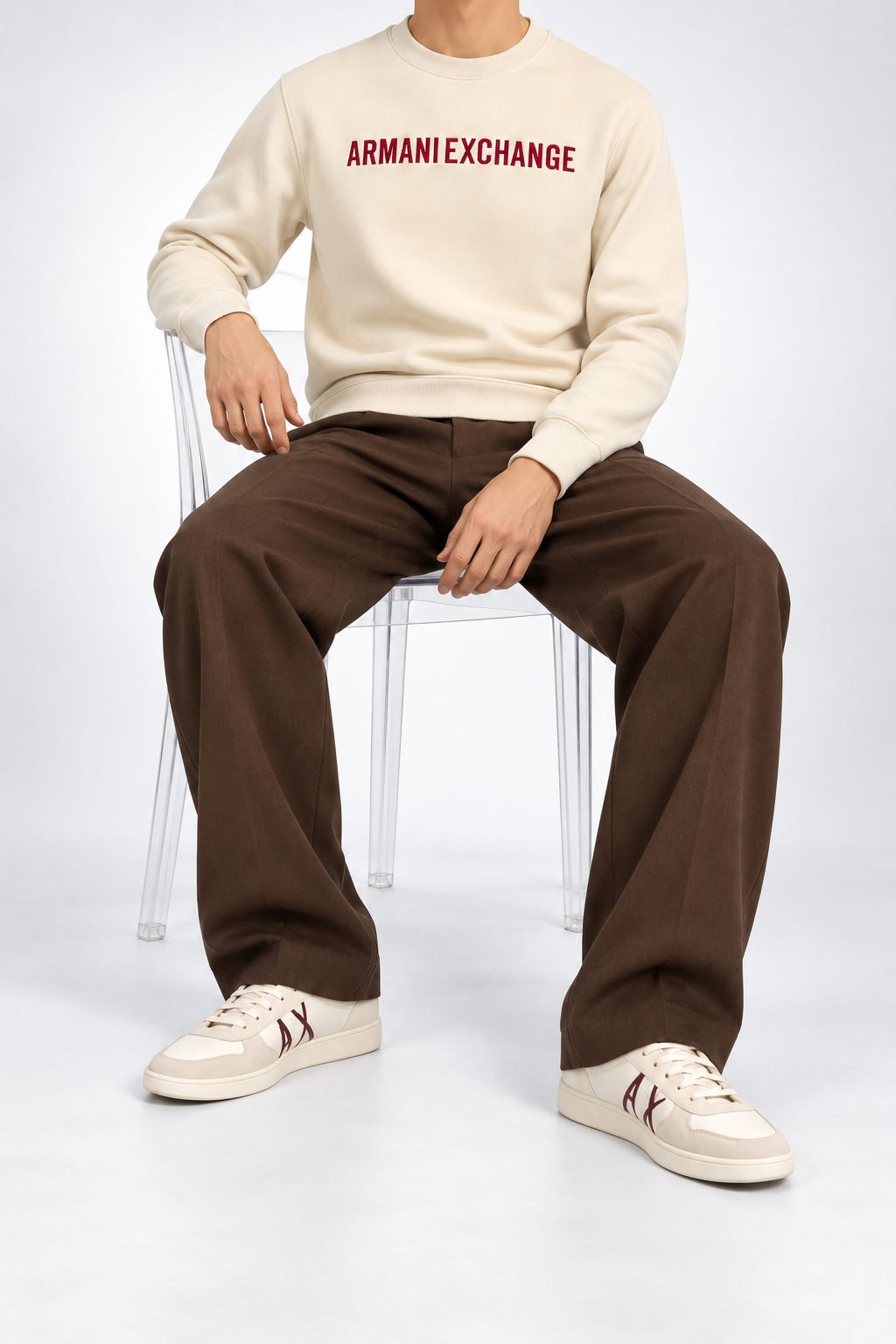 AX — Cream Logo Crew-Neck Sweatshirt — additional