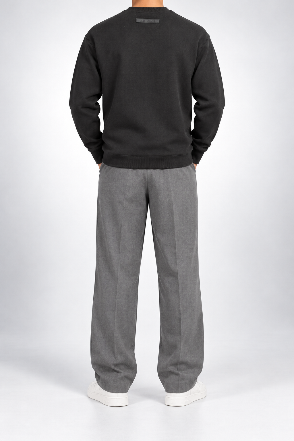 ESS — Charcoal Tonal-Logo Sweatshirt — back