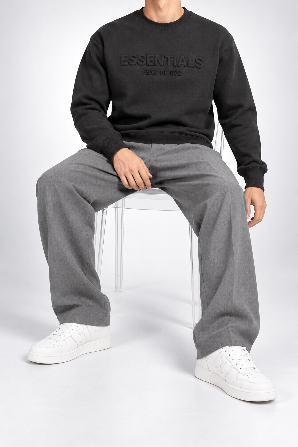 ESS — Charcoal Tonal-Logo Sweatshirt — additional
