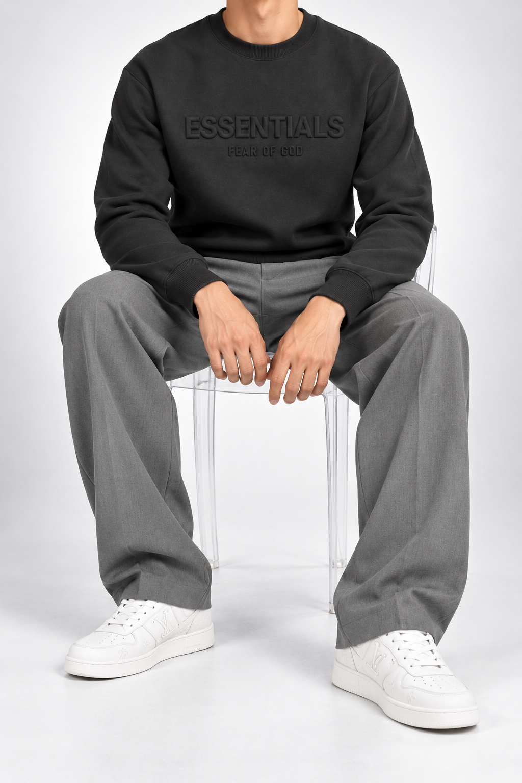 ESS — Charcoal Tonal-Logo Sweatshirt — additional