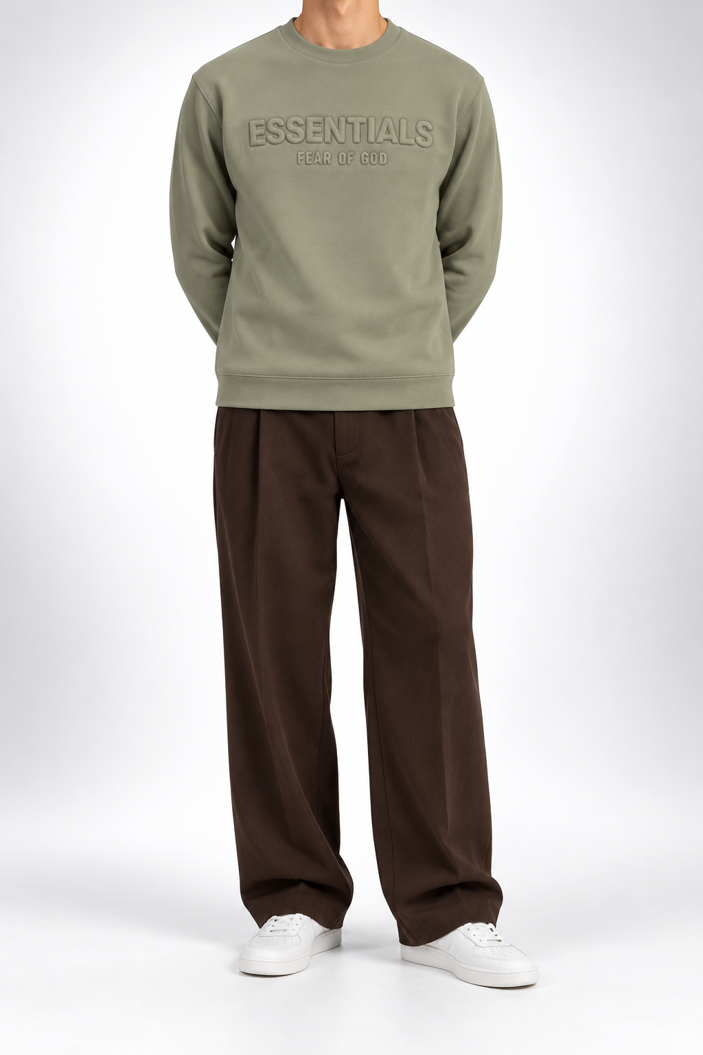 ESS — Sage Tonal-Logo Sweatshirt — front