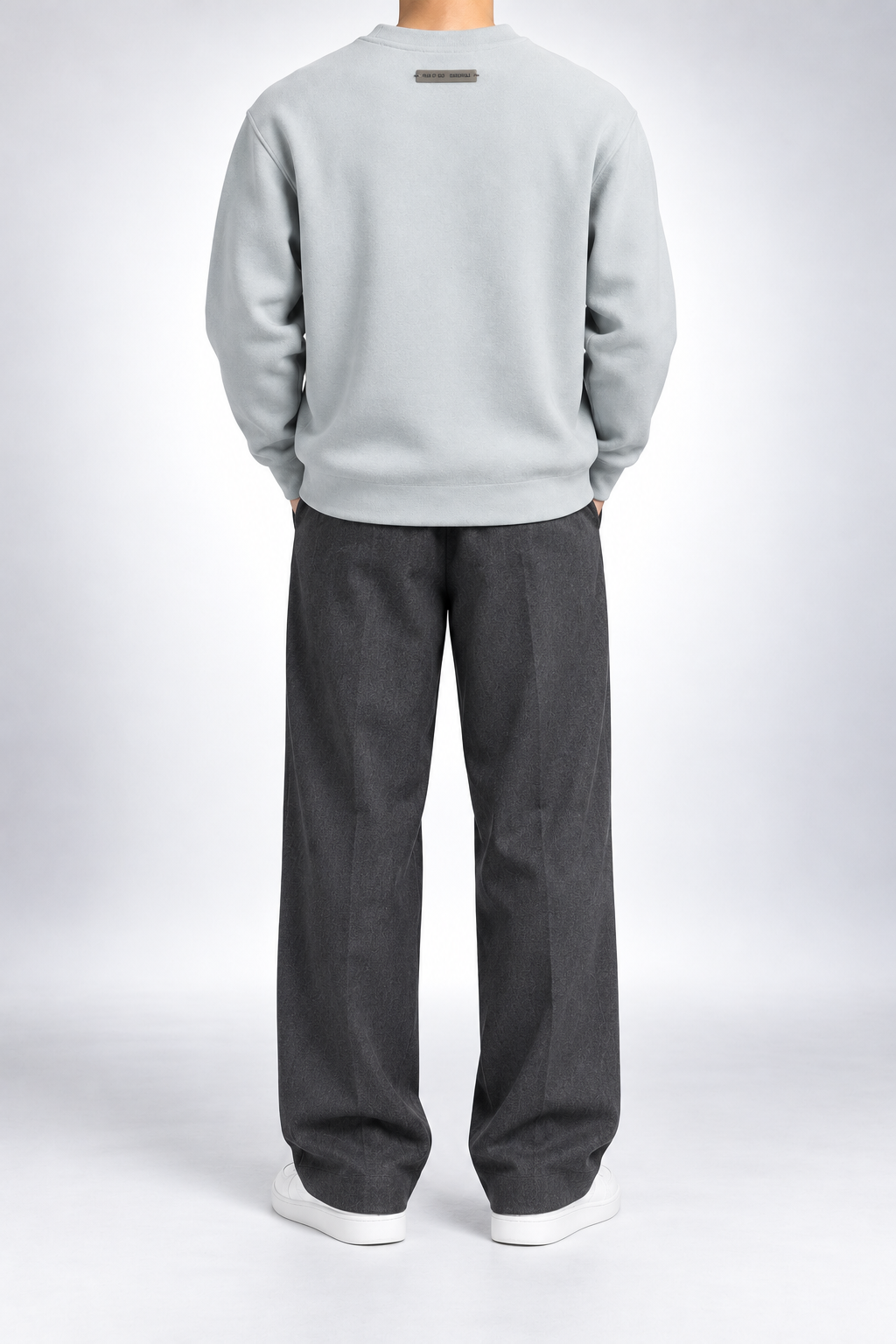 ESS — Light-Grey Tonal-Logo Sweatshirt — back
