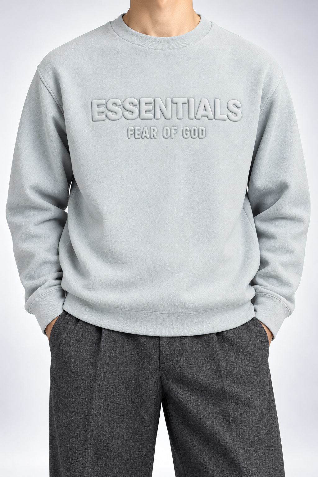 ESS — Light-Grey Tonal-Logo Sweatshirt — additional