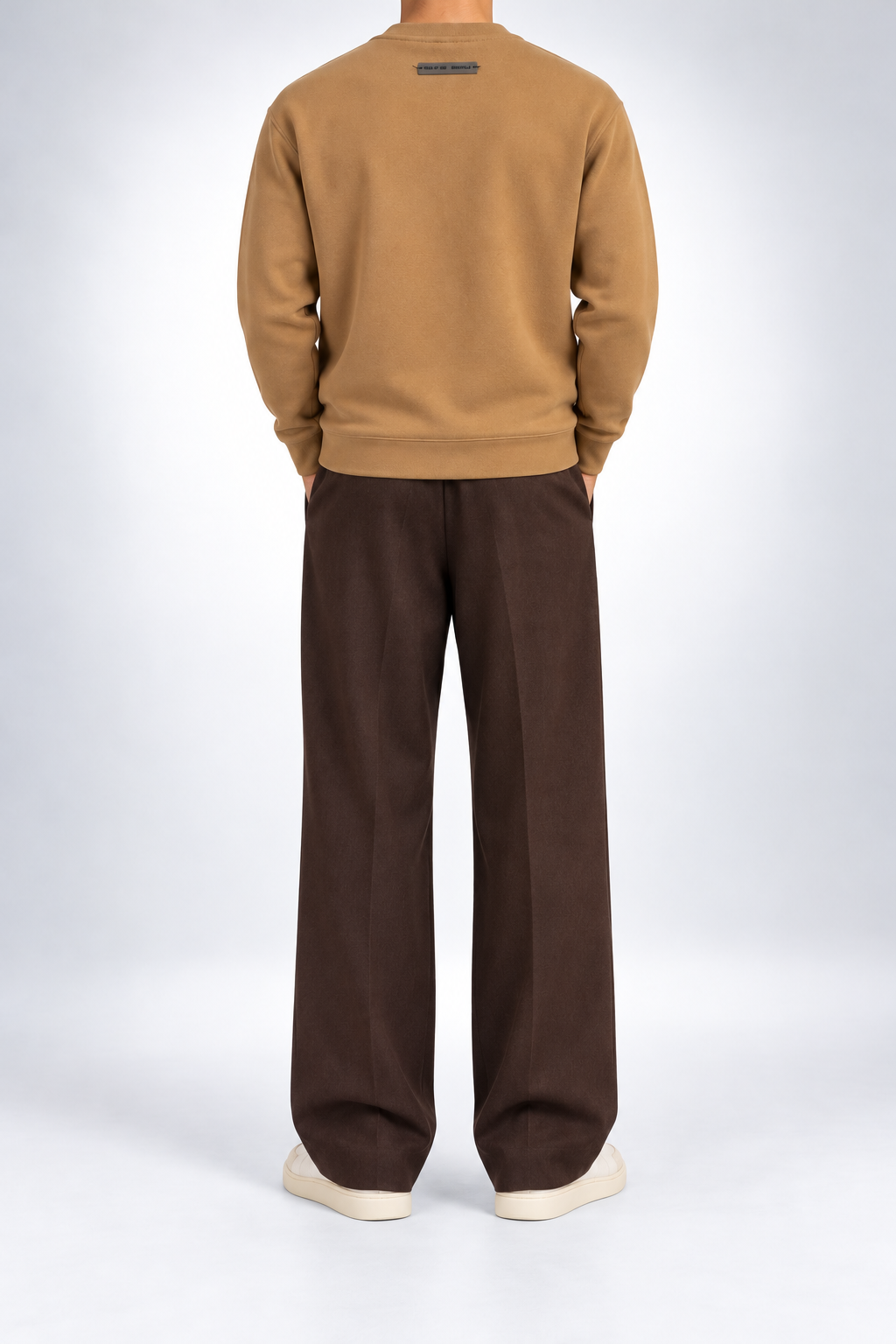 ESS — Camel Tonal-Logo Sweatshirt — back