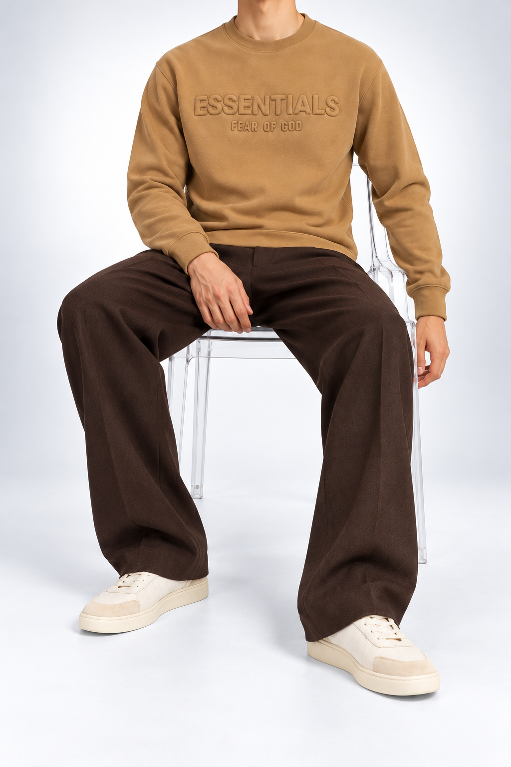 ESS — Camel Tonal-Logo Sweatshirt — additional