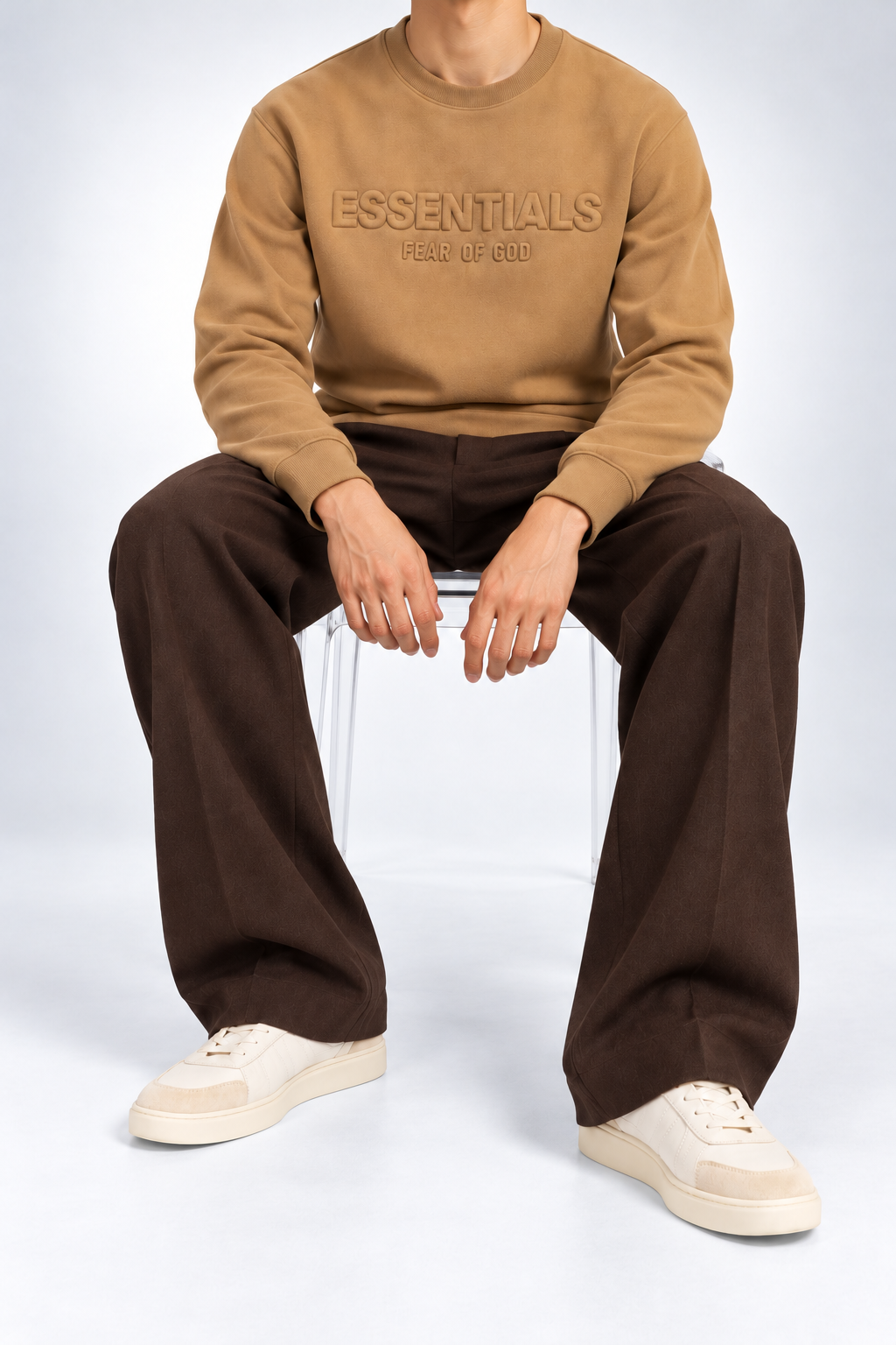 ESS — Camel Tonal-Logo Sweatshirt — additional