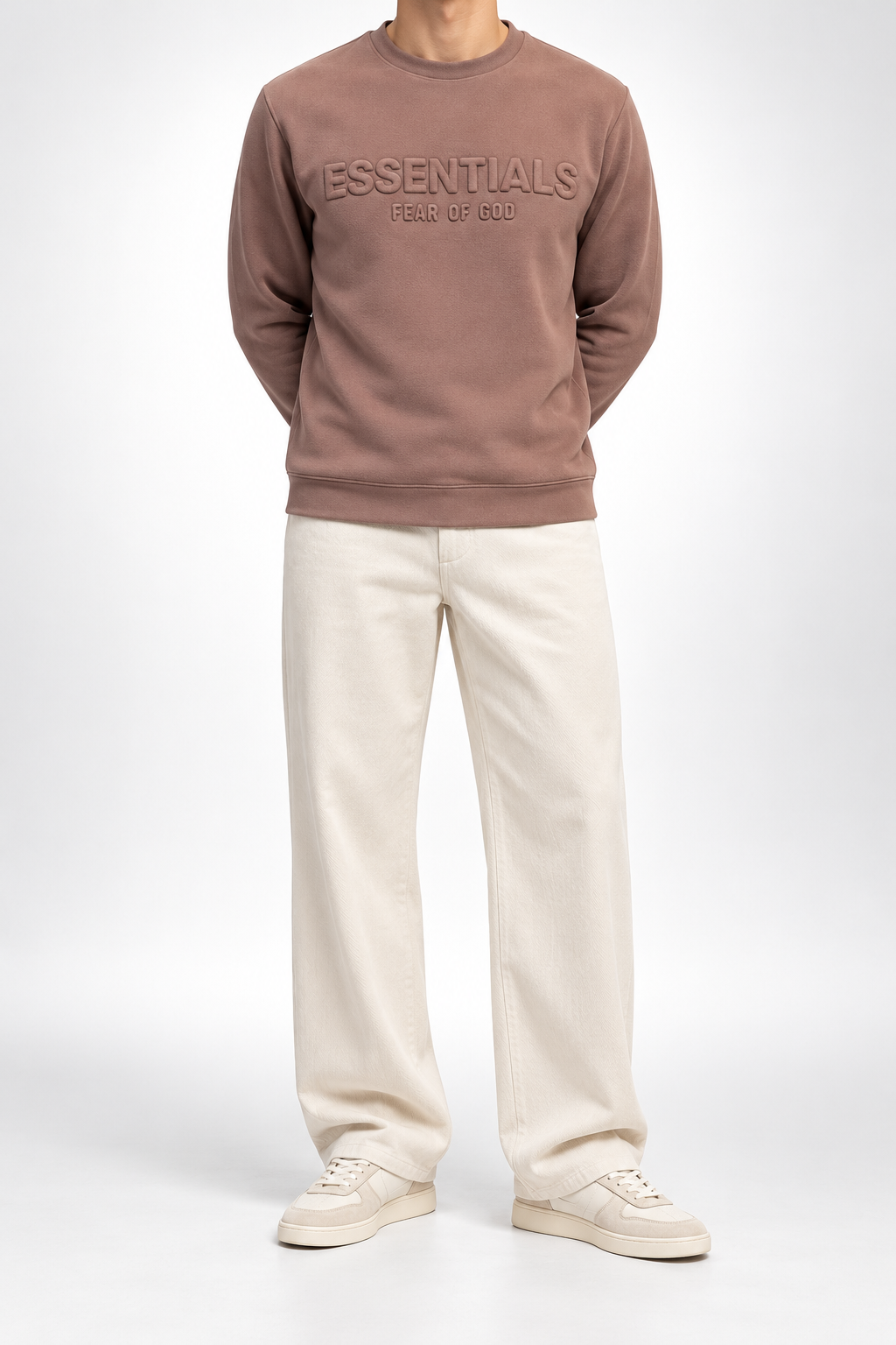 ESS — Dusty-Rose Tonal-Logo Sweatshirt — front